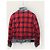 Amiri Chaqueta reversible de franela a cuadros rojos y denim desgastado Azul - vista 2
