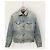 Amiri Chaqueta reversible de franela a cuadros rojos y denim desgastado Azul - vista 3