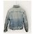 Amiri Chaqueta reversible de franela a cuadros rojos y denim desgastado Azul - vista 5