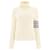 Thom Browne Diagonal gestrickter Rollkragenpullover Elfenbein Weiß  - Ansicht 1