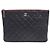 Chanel Clutch Lambskin Silver CC Classic New Medium Nero - vista 9