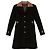 Louis Vuitton Black Wool Leather Insert A-Line Coat