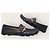 Gucci Mocassino da guida Black Silver Web Bee Tab Nero - vista 5
