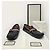 Gucci Mocassino da guida Black Silver Web Bee Tab Nero - vista 8