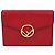 Fendi Gold-Plated Red Tri-Fold Wallet