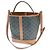 Céline Bolso Bucket Medio en Lona Triomphe y Piel de Vitela Marrón, Bolso de Hombro Castaño