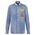 Dior Camisa de denim de algodão bordada stamp: