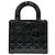 Cannage Dior Lady Patent Small All Black Nero