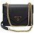 Prada Borsa a tracolla a bustina con catena e logo triangle in Saffiano nero