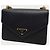 Prada Borsa a tracolla a bustina con catena e logo triangle in Saffiano nero - vista 2