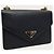 Prada Borsa a tracolla a bustina con catena e logo triangle in Saffiano nero - vista 3