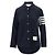 Thom Browne Chaqueta-camisa de punto asimétrica para mujer Navy Negro