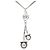 Salvatore Ferragamo Collana Double Gancini con cristalli Argento
