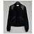 Saint Laurent Leather Panel Pineapple Embroidery Wool Bomber Jacket Silvery - view 2