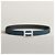 Hermès Reversible Men's Leather Belt with Buckle Silver Noir Bleu Silvery - view 3