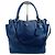 Prada Vitello Daino Leder Golden Pocket Tote Schultertasche Blau