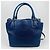 Prada Vitello Daino Leder Golden Pocket Tote Schultertasche Blau - Ansicht 2