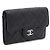 Chanel Portacarte Classic CC in agnello nero e argento - vista 2