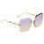 Louis Vuitton Jewelry Square Sunglasses Gold Hardware Frame Golden