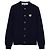 Comme Des Garcons Cardigan mit goldenem Herz-Patch Blau