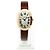Cartier Relógio pequeno com pulseira de couro cor de ouro rosa Marrom - vista 4