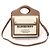 Burberry Mini Tote de bolso em lona de dois tons e couro marrom malte natural