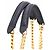 Fendi Borsa a Spalla Baguette in Pelle Nappa con Motivo FF Nero - vista 4