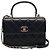 Chanel Pelle d'agnello nero oro champagne Trendy CC piccolo interno Chip