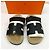 Hermès Sandali Cipres in shearling neri Arancione - vista 2