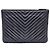Chanel Clutch in Pelle Nera con Borchie e Chevron Nero - vista 5