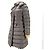 Moncler Hermine Damen Lang Daunenjacke Braun