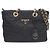 Prada Borsa Tote e Borsa a Spalla in Nylon con Logo Triangle e Catena in Metallo Dorato Nero