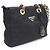 Prada Borsa Tote e Borsa a Spalla in Nylon con Logo Triangle e Catena in Metallo Dorato Nero - vista 2