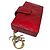 Dior Cartera de tarjetas acordeón en charol rojo Roja