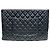 Chanel Clutch Black Caviar Classic Large CC Logo Argentato Nero - vista 6