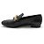 Louis Vuitton Mocassim flat LV Gold Upper Case preto - vista 3