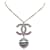 Chanel Collana di perle con logo CC e strisce blu