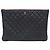 Chanel Clutch Classic Large in Caviar Nero Argentato con Chip Interno