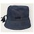Prada Black Denim Recycled Nylon Reversible Triangle Logo Bucket Hat Blue - view 4
