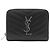 Saint Laurent Cartera Compacta Matelassé Monogram Negra Plateada Negro