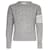 Thom Browne Klassischer diagonal gestreifter Strickpullover in Hellgrau Silber  - Ansicht 1