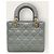 Dior Borsa Lady Small in agnello cannage grigio antracite Marrone - vista 6