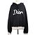 Dior Oversized Hoodie mit besticktem Logo Schwarz