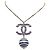 Chanel Collana a righe blu perla con logo CC