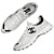 Chanel CC Logo Sneakers Suede White Silvery