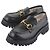 Gucci Mocassini con suola in tappeto e mors dorato Nero - vista 3