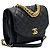 Chanel Borsa a tracolla con logo CC nero e catena dorata media - vista 3