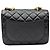 Chanel Borsa a tracolla con logo CC nero e catena dorata media - vista 4