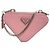 Prada Mini bandolera de cuero Saffiano triangular rosa