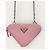 Prada Mini bandolera de cuero Saffiano triangular rosa - vista 3